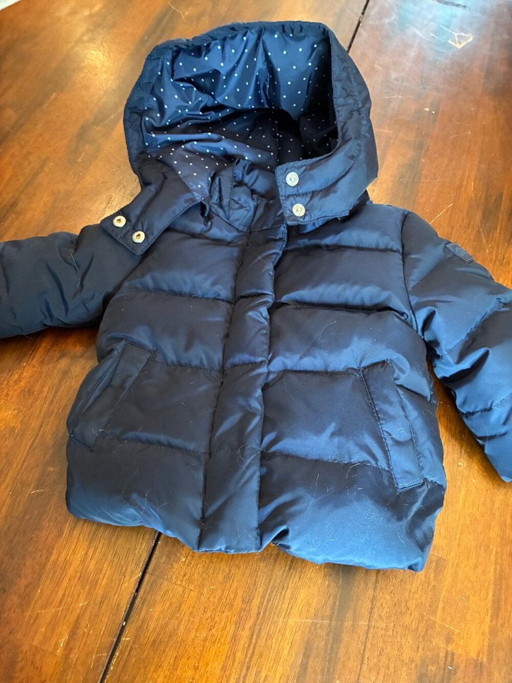 Baby Gap Girl Puffer Hooded Navy Jacket Coat  12-18 M